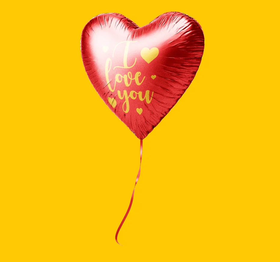 Heart Balloon Front View Mockup