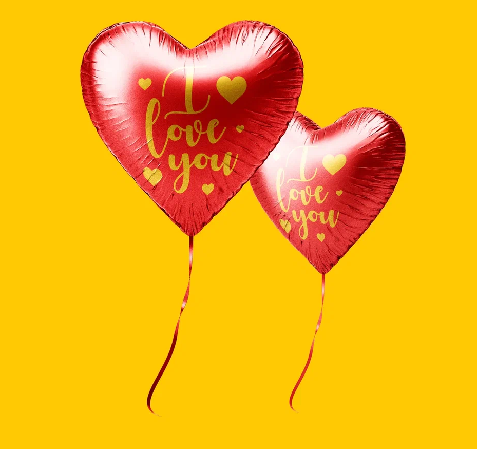Heart Balloon Front View Mockup