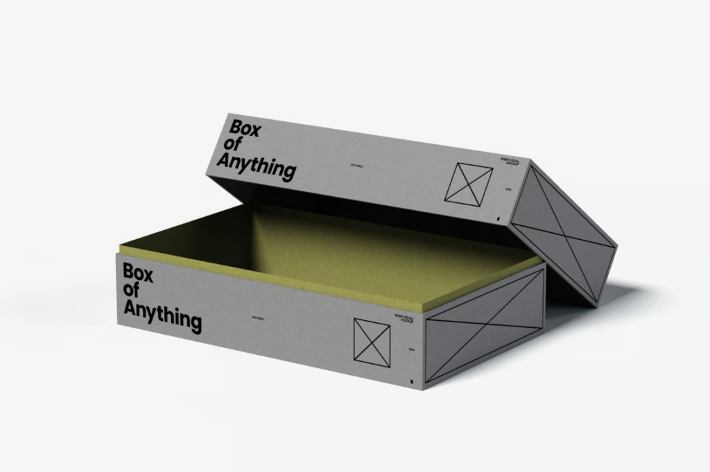 Paper Box with Lid Free Mockup