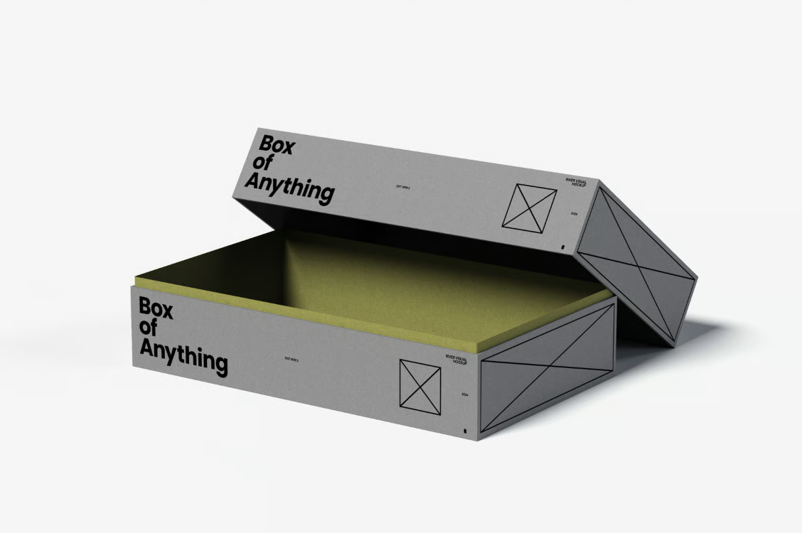 Paper Box with Lid Free Mockup