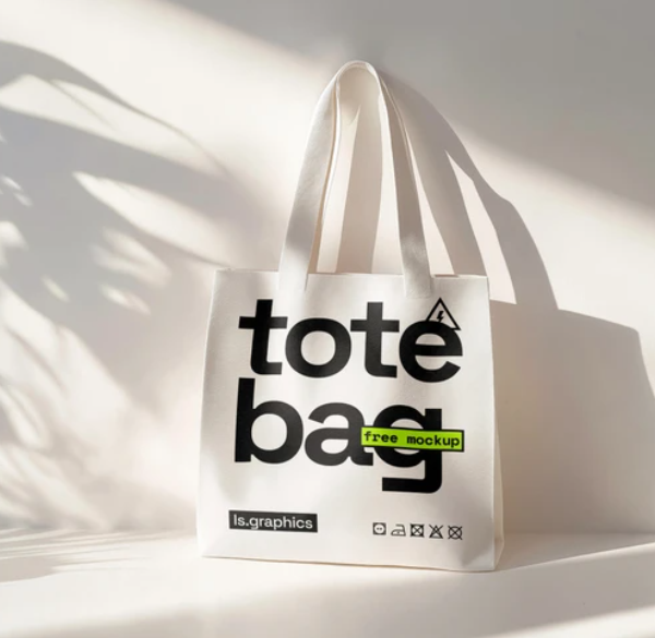 Tote Bag Mockup on Sunlit Surface
