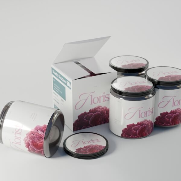 3D Box and Jar Packaging Mockup
