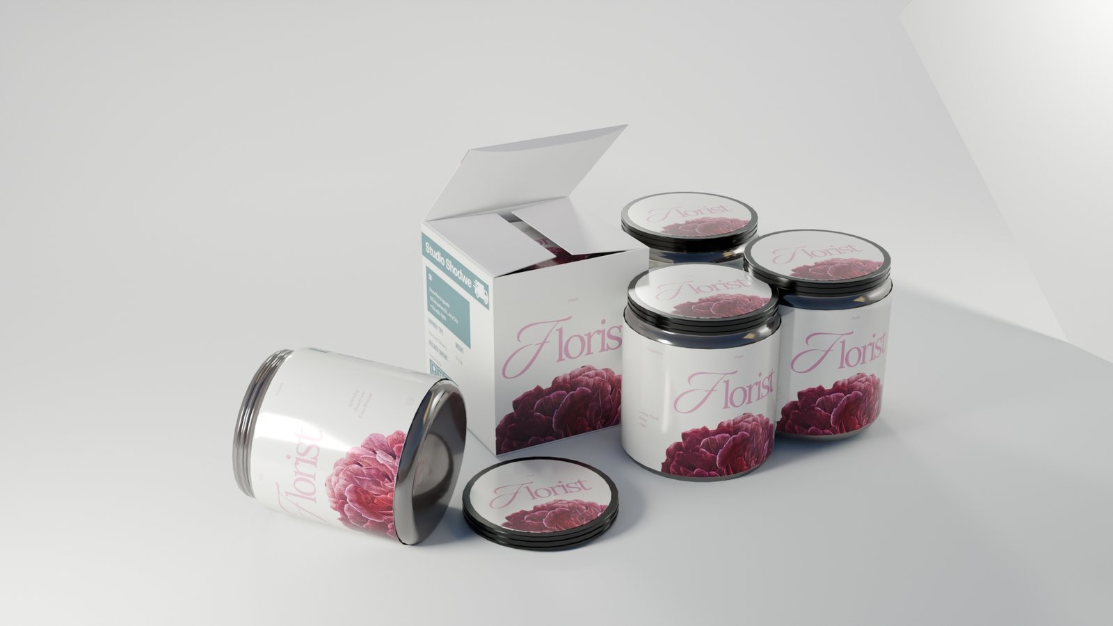 3D Box and Jar Packaging Mockup