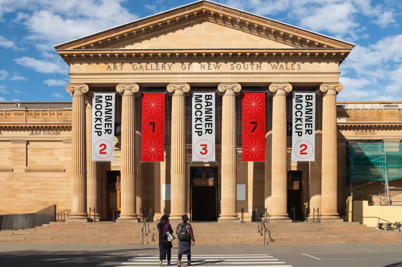 Art Gallery Banner Mockup PSD