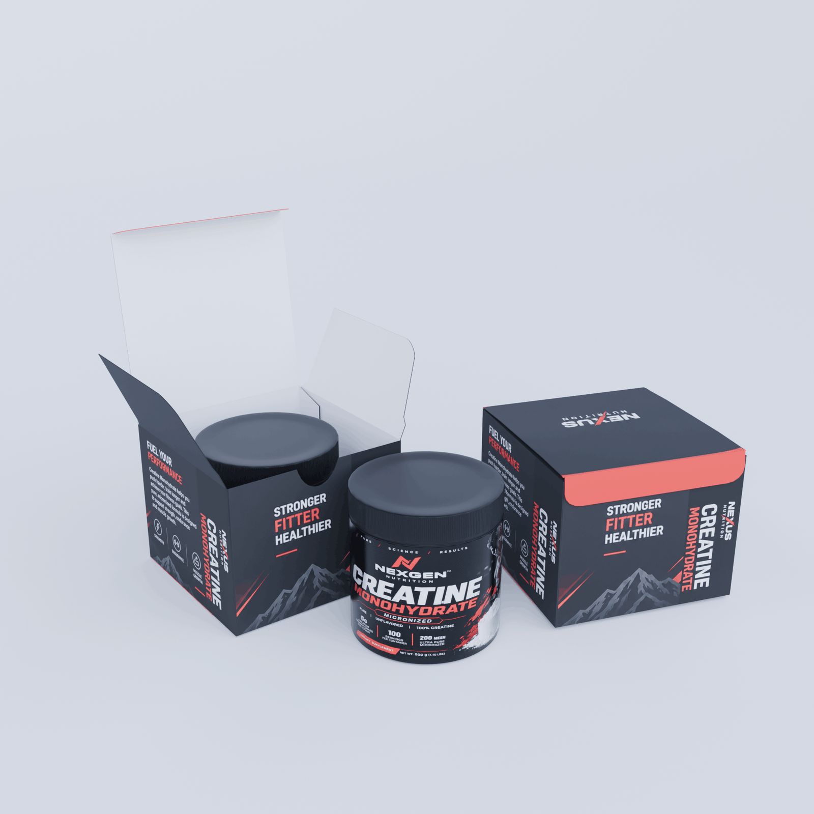 Creatine Monohydrate Packaging Mockup