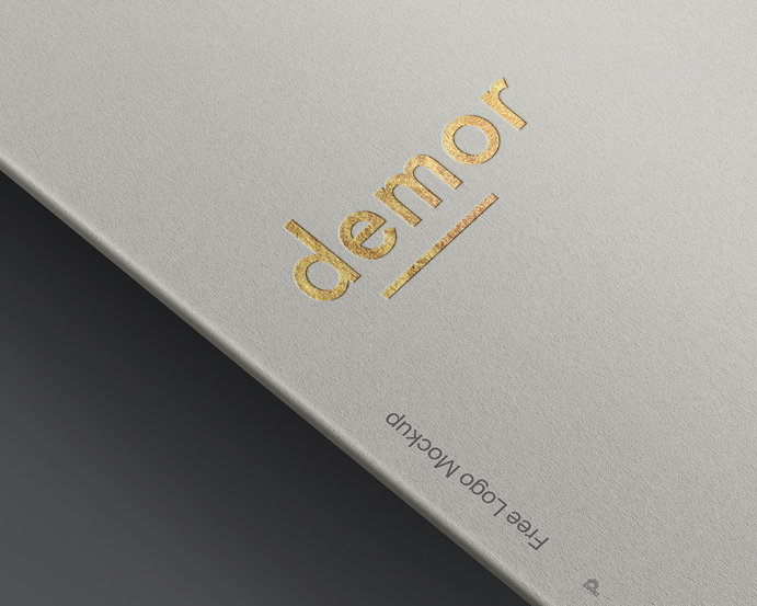 Free Foil Textured Logo Mockup PSD  Gold & Silver emboss effect