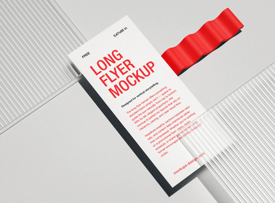 Free Long Flyer & Rack card mockup PSD Set