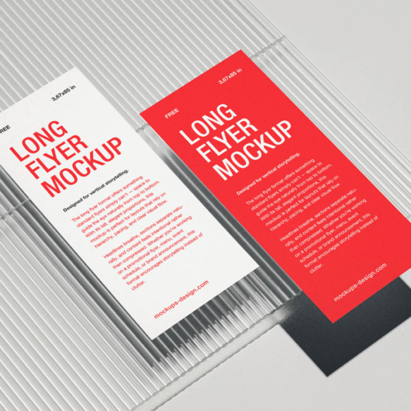 Free Long Flyer & Rack card mockup PSD Set