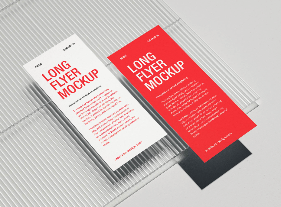 Free Long Flyer & Rack card mockup PSD Set