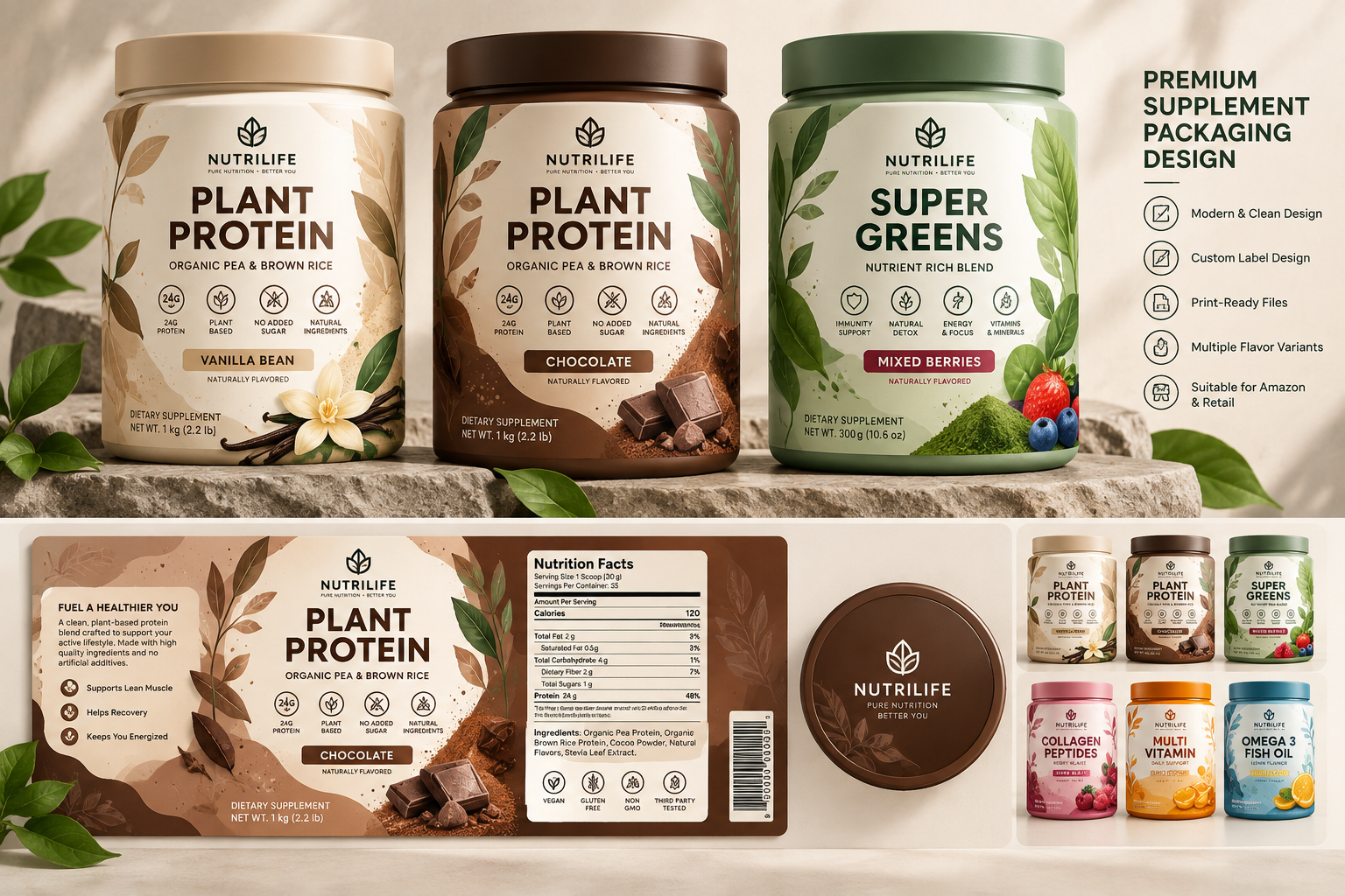 Nutrilife - Plant Protein Packaging Design