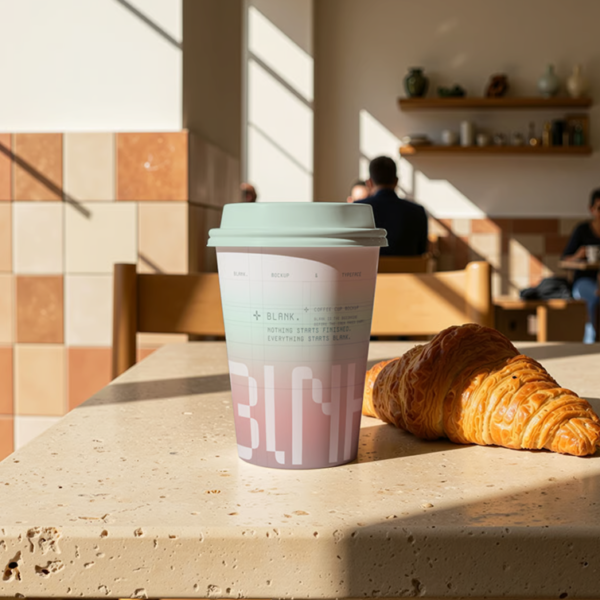 coffee cup Mockup Stone Table