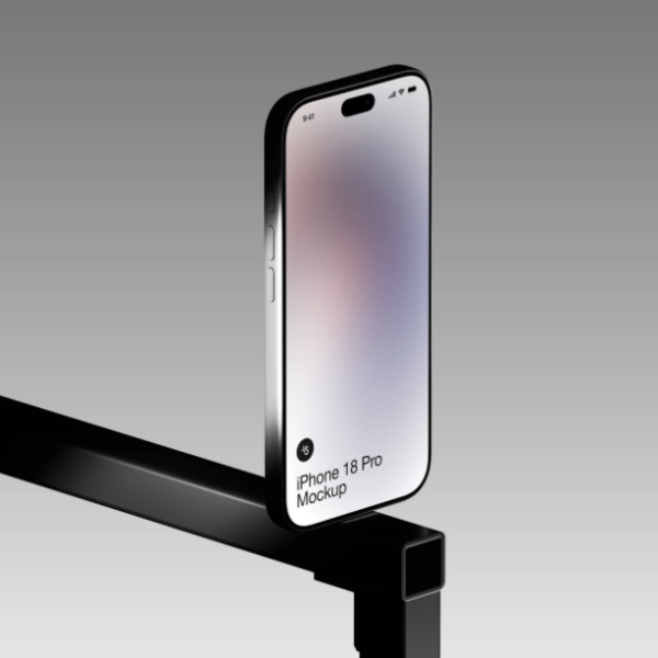 iPhone 18 Pro on Metal Beam Mockup