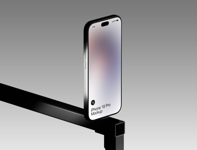 iPhone 18 Pro on Metal Beam Mockup