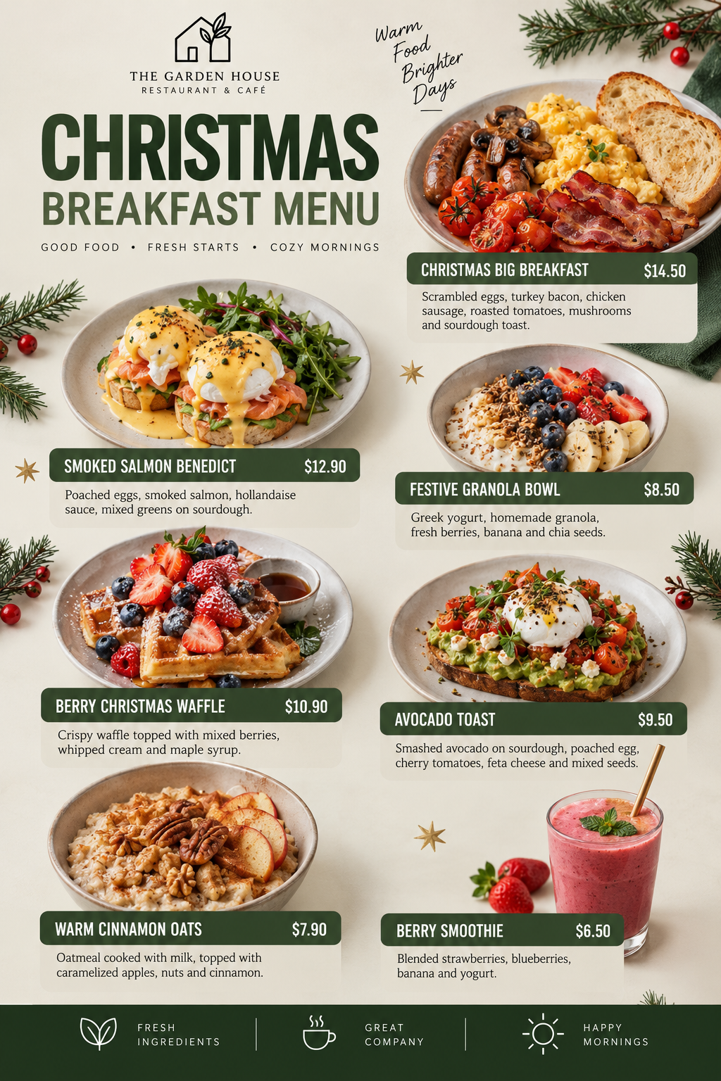 Christmas Menu 2026 Modern & Minimal Restaurant Menu Design
