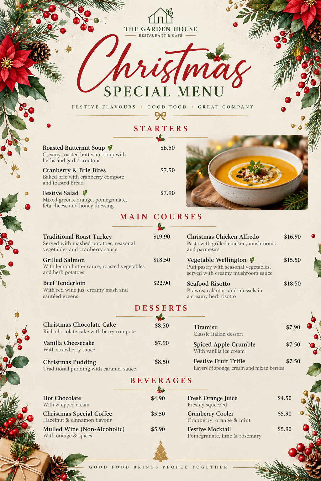 Christmas Menu 2026  Modern & Minimal Restaurant Menu Design