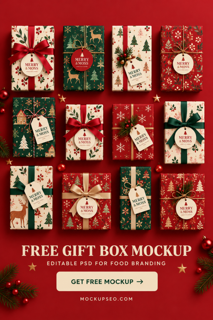 12. Minimalist christmas Gift Box Design