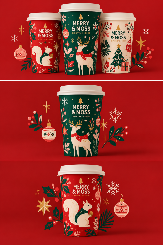 1. christmas coffee cup Packaging Design