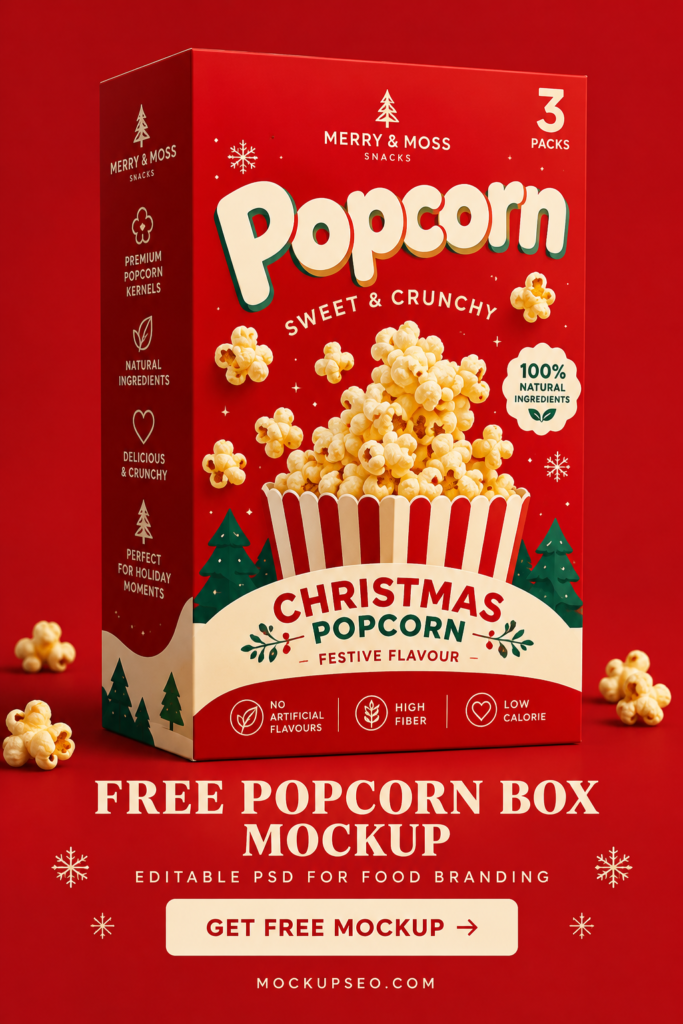 8. christmas Popcorn Box Packaging Design