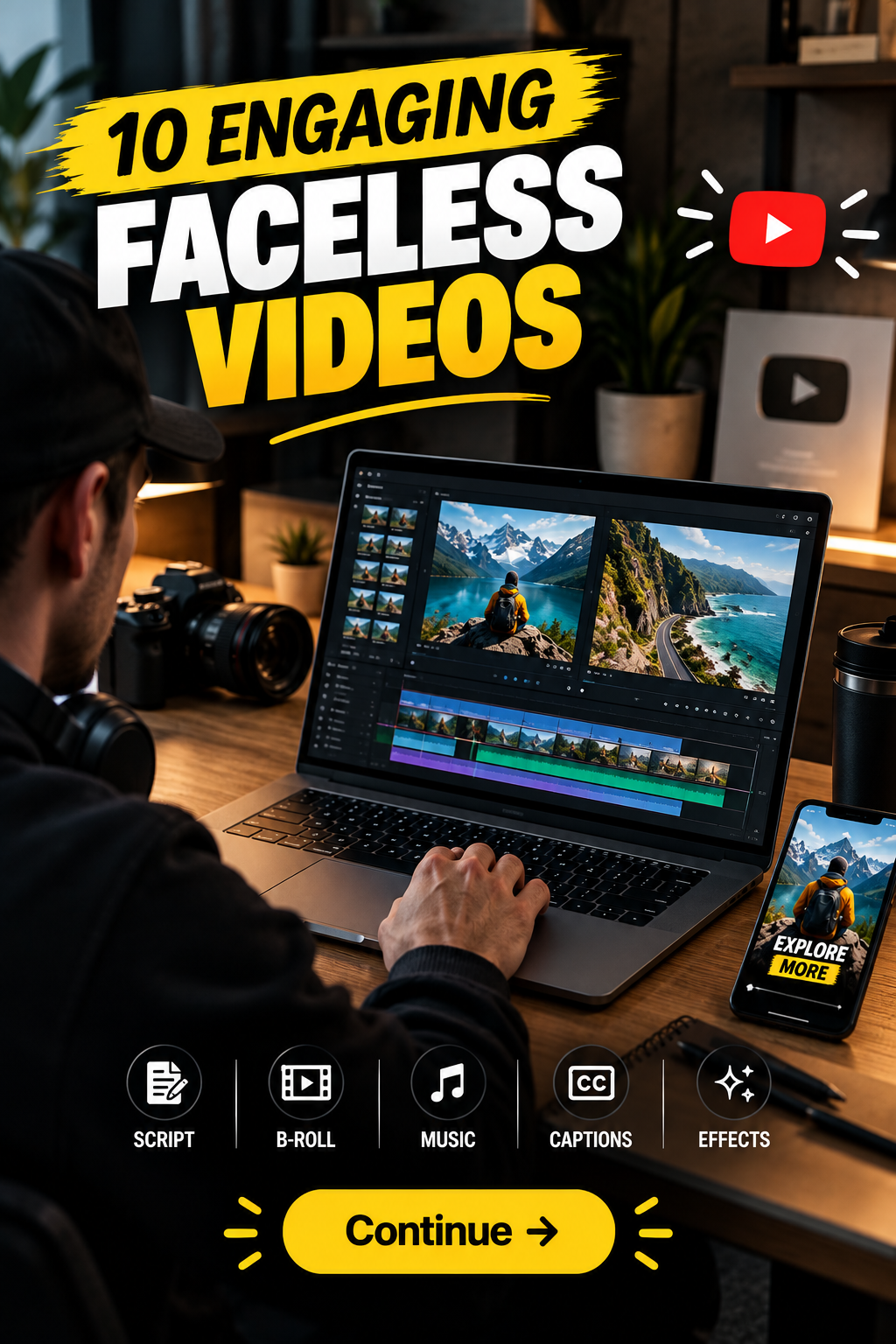 10 Faceless videos for youtube and instagram