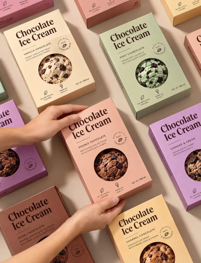 Chocolate Ice Cream Branding & Packaging Design