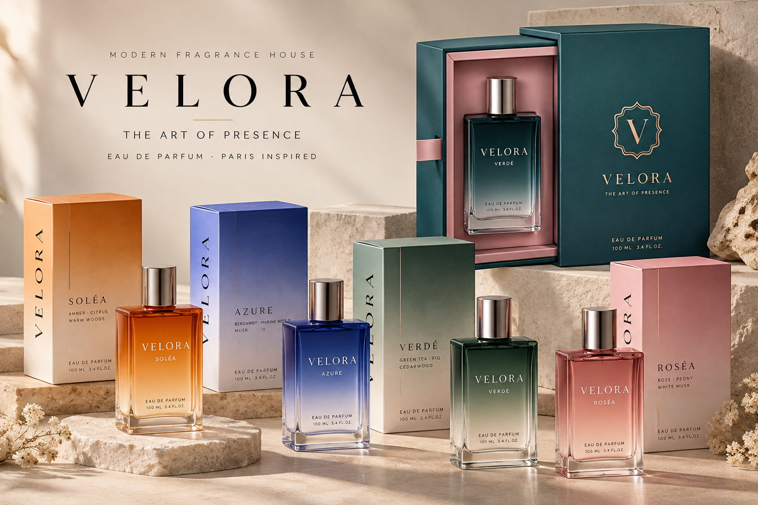 VELORA - Luxury Perfume Branding & Packaging Design